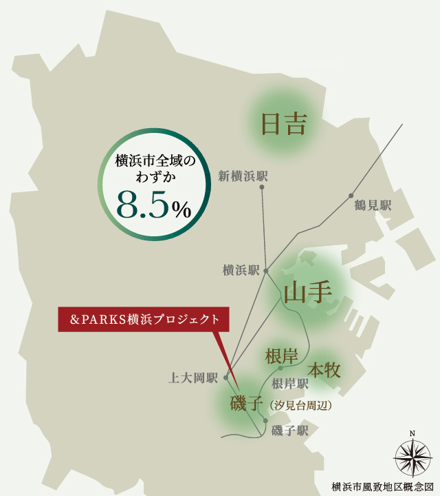 横浜市風致地区概念図